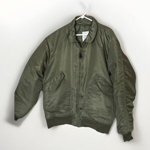 Mens Mil-Tec US CWU‎ Basic Bomber Flight Green Jacket Flyer Cold Weather 2XL EUC
